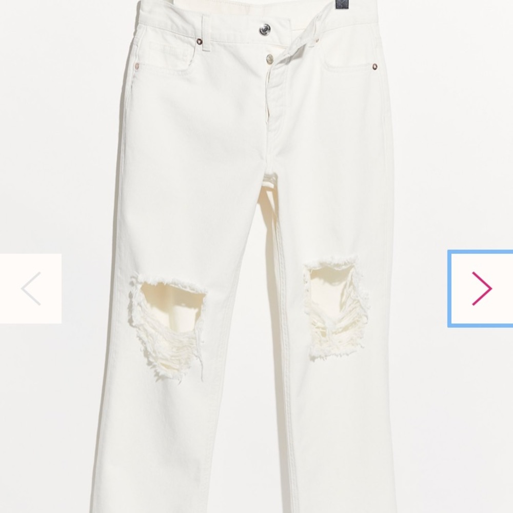 Free people distressed white jeans